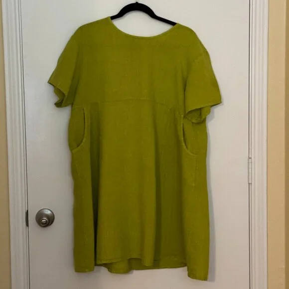 bryn Walker | Dresses | Bryn Walker Linen Tunic Dress Medium Green |  Poshmark